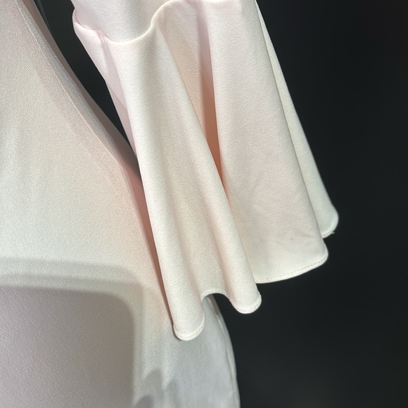 Calvin Klein Long butterfly ruffle sleeve,scoop neck,zipper back, lined, blush - Picture 7 of 11